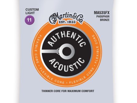 Martin MA535FX Authentic Acoustic Flexible Core Strings Phosphor Bronze Custom Light 11-47 Discount