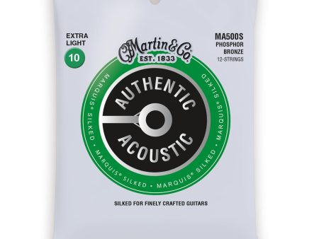 Martin Authentic Acoustic Marquis Silked Phosphor Bronze 12-String Acoustic Strings (Extra Light 10-47) For Sale