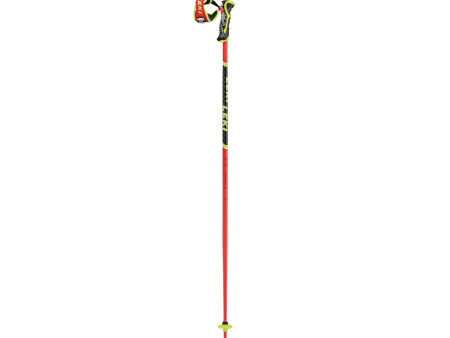 Ski Poles Leki WCR TBS SL 3D - Bright Red Neon Yellow For Sale