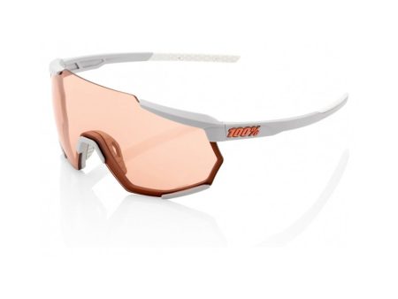 Sunglasses 100% Racetrap Soft Tact Stone Grey - HiPER Coral Lens Online now