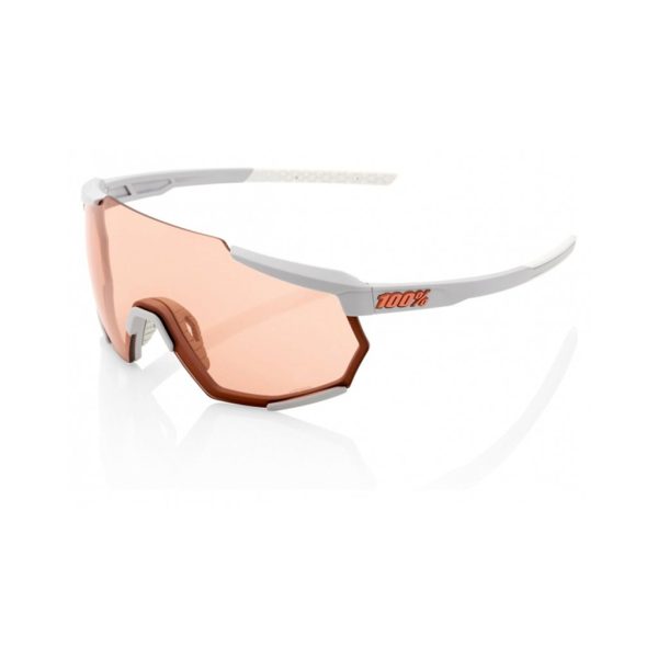 Sunglasses 100% Racetrap Soft Tact Stone Grey - HiPER Coral Lens Online now