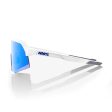 Sunglasses 100% S3 Matte White - HiPER Blue Multilayer Mirror Lens Fashion