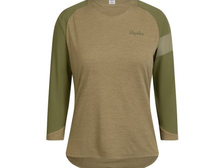 Jersey Rapha Womens Trail 3 4 - Olive Dark Khaki Supply