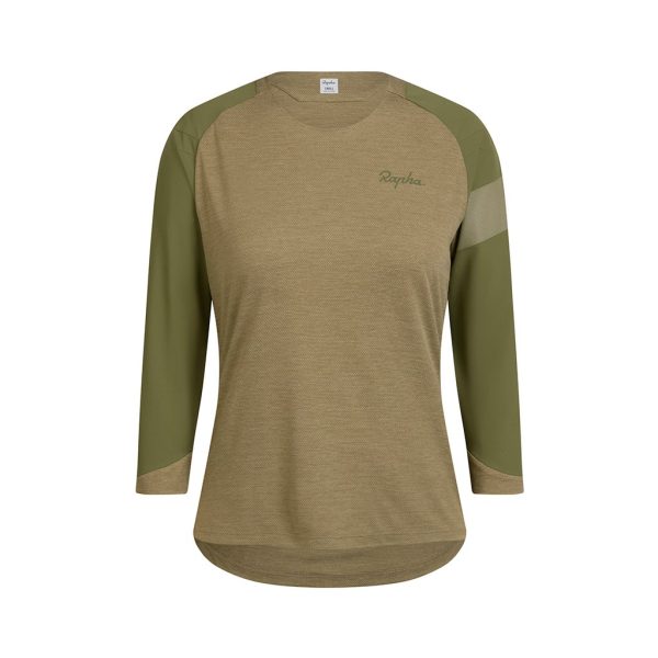 Jersey Rapha Womens Trail 3 4 - Olive Dark Khaki Supply