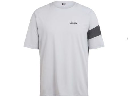 Jersey Rapha Mens Trail Technical SS - Light Grey Black Hot on Sale