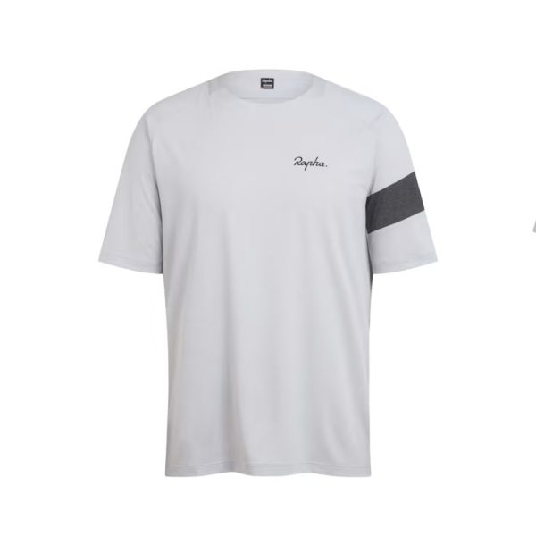 Jersey Rapha Mens Trail Technical SS - Light Grey Black Hot on Sale