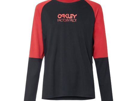 Jersey Oakley Switchback Trail LS - Blackout Red For Discount