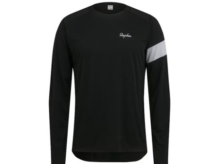 Jersey Rapha Trail Technical LS - Black Light Grey Online Hot Sale