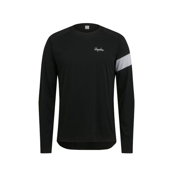 Jersey Rapha Trail Technical LS - Black Light Grey Online Hot Sale