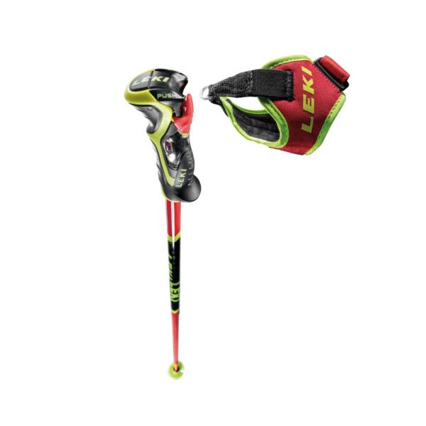 Ski Poles Leki WCR TBS SL 3D - Bright Red Neon Yellow For Sale