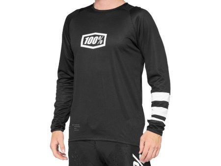 Jersey 100% Mens R-Core LS - Black White Cheap