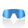 Sunglasses 100% S3 Matte White - HiPER Blue Multilayer Mirror Lens Fashion