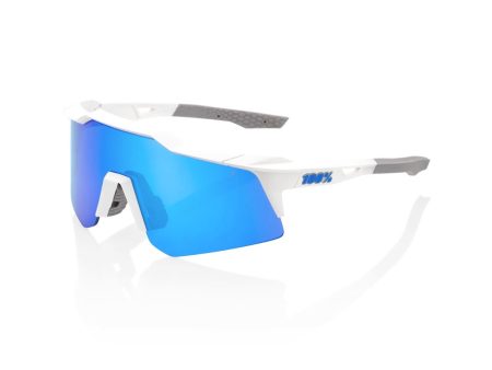 Sunglasses 100% Speedcraft XS Matte White - Blue Multilayer Mirror Lens Cheap