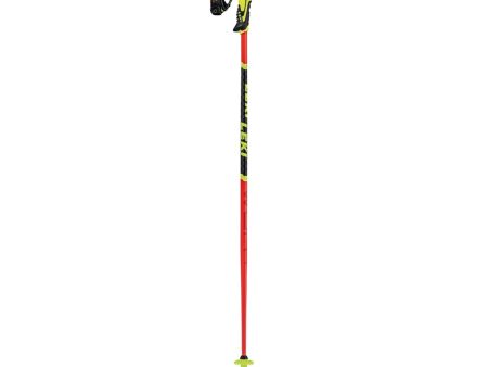 Ski Poles Leki WCR Lite SL 3D - Bright Red Neon Yellow Online now