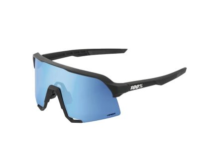 Sunglasses 100% S3 Matte Black - HiPER Blue Multilayer Mirror Lens For Discount