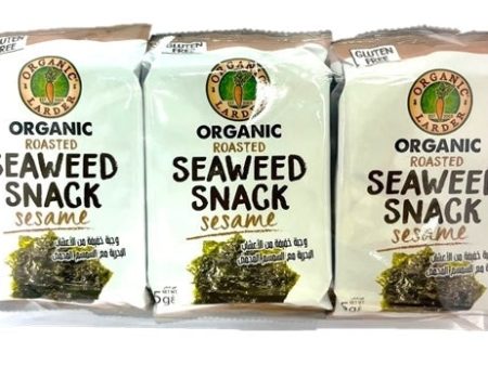 ORGANIC LARDER  Roasted Seaweed Sesame Snack, 6 x 5g - Organic, Vegan, Gluten Free For Discount