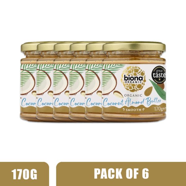 BIONA ORGANIC Coconut Almond Butter - Pack of 6 (170g each) Discount