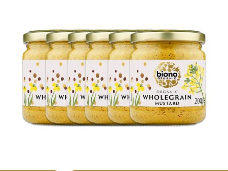 BIONA ORGANIC Wholegrain Mustard - Pack of 6 (200g each) Online now