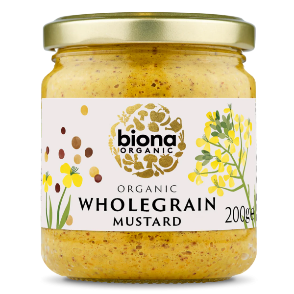 BIONA ORGANIC Wholegrain Mustard - Pack of 6 (200g each) Online now