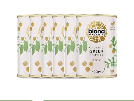 BIONA ORGANIC Green Lentils - Pack of 6 (400g each) Cheap