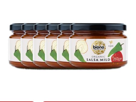 BIONA ORGANIC Salsa Mild - Pack of 6 (260g each) For Sale