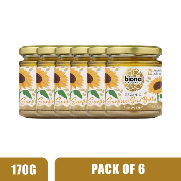 BIONA ORGANIC Sunflower Seed Butter - Pack of 6 (170g each) on Sale