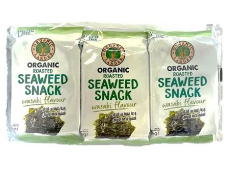 ORGANIC LARDER Roasted Seaweed Wasabi Snack, 6 x 5g - Organic, Vegan, Gluten Free Online now