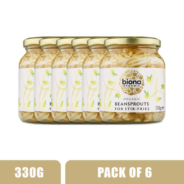 BIONA ORGANIC Beansprouts - Pack of 6 (330g each) on Sale