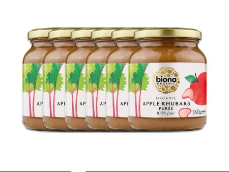 BIONA ORGANIC Apple Rhubarb Puree - Pack of 6 (360g per piece) Online Sale