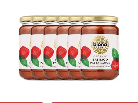 BIONA ORGANIC Basilico Pasta Sauce, Tomato & Basil - Pack of 6 (350g each) Online Sale