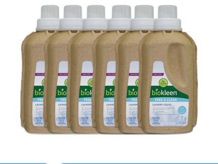 BIOKLEEN Free And Clear Laundry Liquid - Pack of 6 (32oz each) For Discount