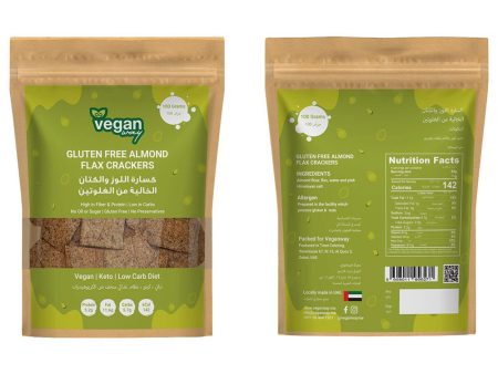 VEGAN WAY Almond Flax Crackers - Vegan, Gluten Free, Keto Friendly, Sugar Free - 100g Cheap