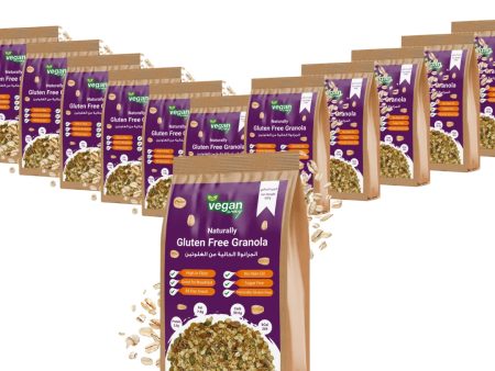 VEGAN WAY Paleo Nut Granola Healthy Breakfast Cereal - Vegan, Gluten Free, Sugar Free - Pack of 12 (400g each) For Sale