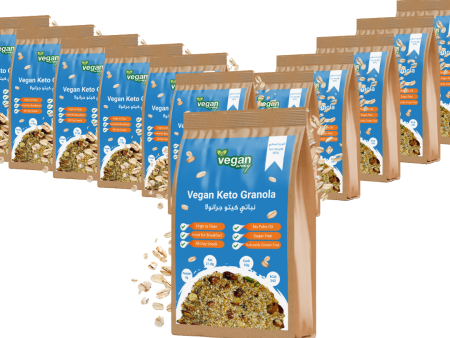 VEGAN WAY Vegan Keto Granola, Breakfast Muesli with Nuts & Seeds - Vegan, Gluten Free, Keto Friendly, Sugar Free - Pack of 12 (400g each) Online