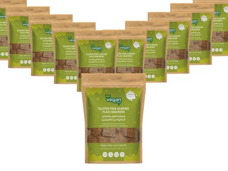 VEGAN WAY Almond Flax Crackers - Vegan, Gluten Free, Keto Friendly, Sugar Free - Pack of 10 (100g each) Supply