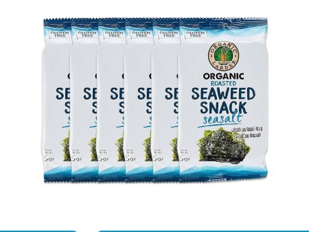 ORGANIC LARDER Roasted Seaweed Snack, Sea Salt, 5g (Pack of 6) - Organic, Gluten Free Fashion