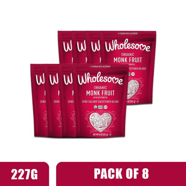 WHOLESOME Sweeteners Organic Monk Fruit Sweetener - Pack of 8 (227g each) Discount