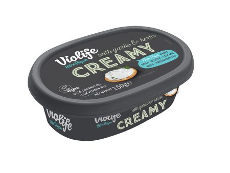 VIOLIFE Creamy Cheese with Garlic & Herbs, 150g - Vegan Hot on Sale