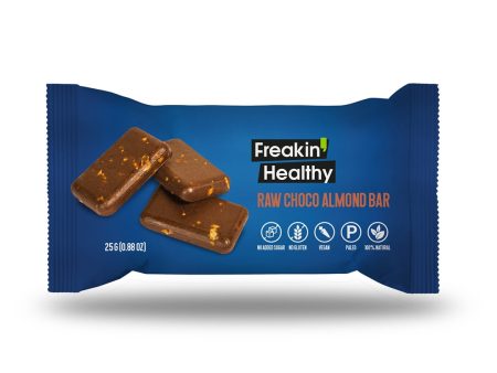 FREAKIN  HEALTHY Raw Choco Almond Snack Bar, 25g - Vegan Online Hot Sale