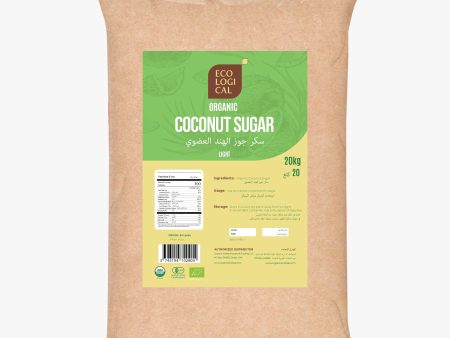 ECOLOGICAL Organic Coconut Sugar, Light, 20Kg - Unrefined Sweetener for Healthier Living For Discount